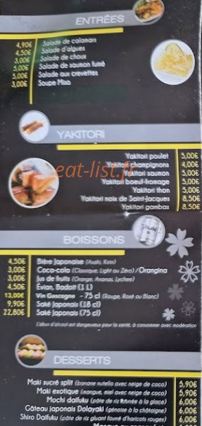 Sake Sushi — carte page 2