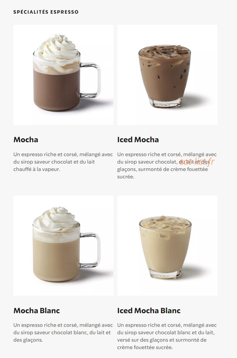 Starbucks Coffee — carte page 18