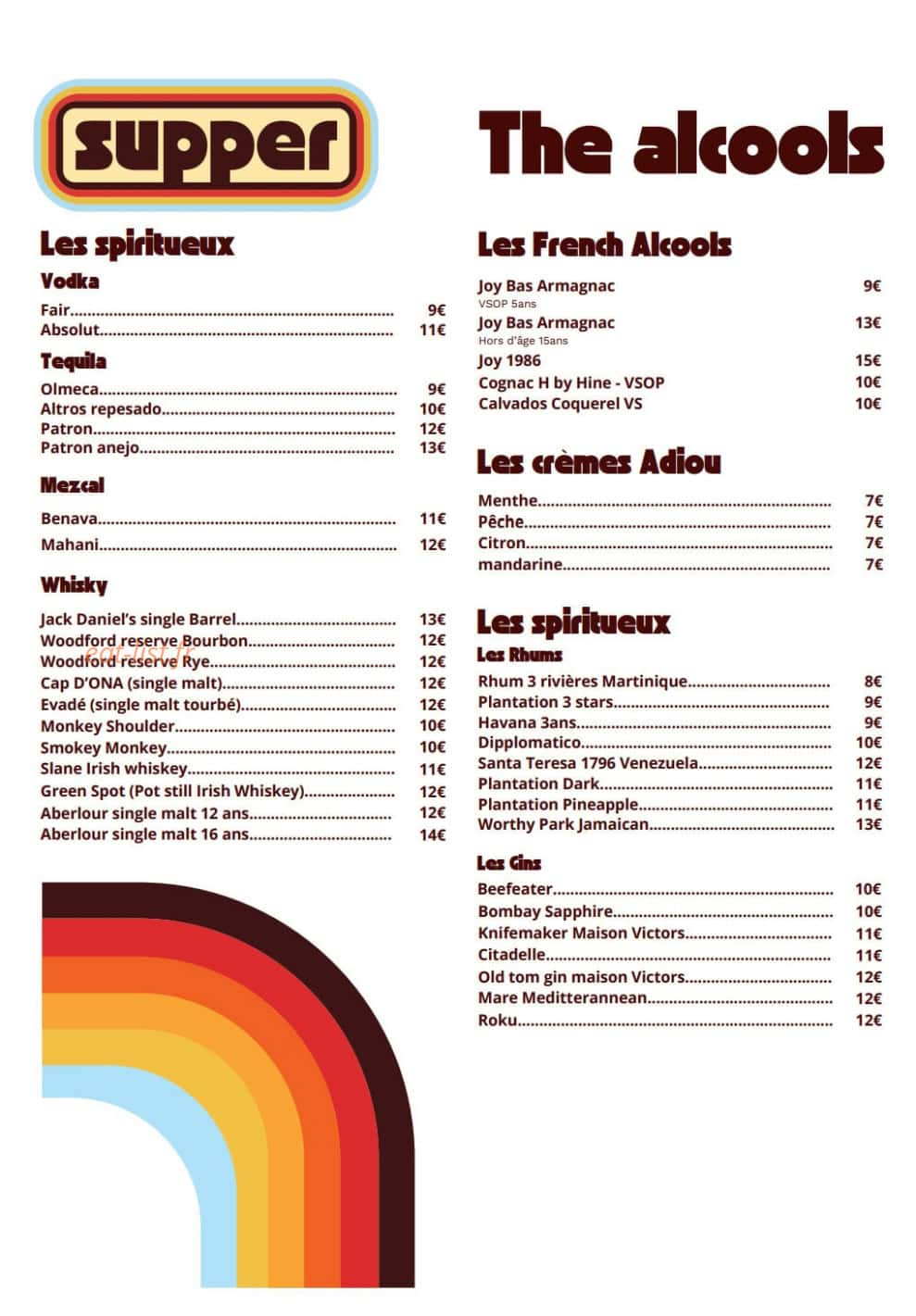 Supper — carte page 4