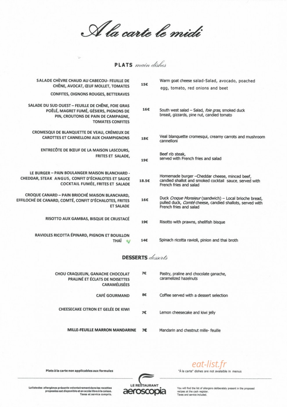 Aeroscopia — carte page 1