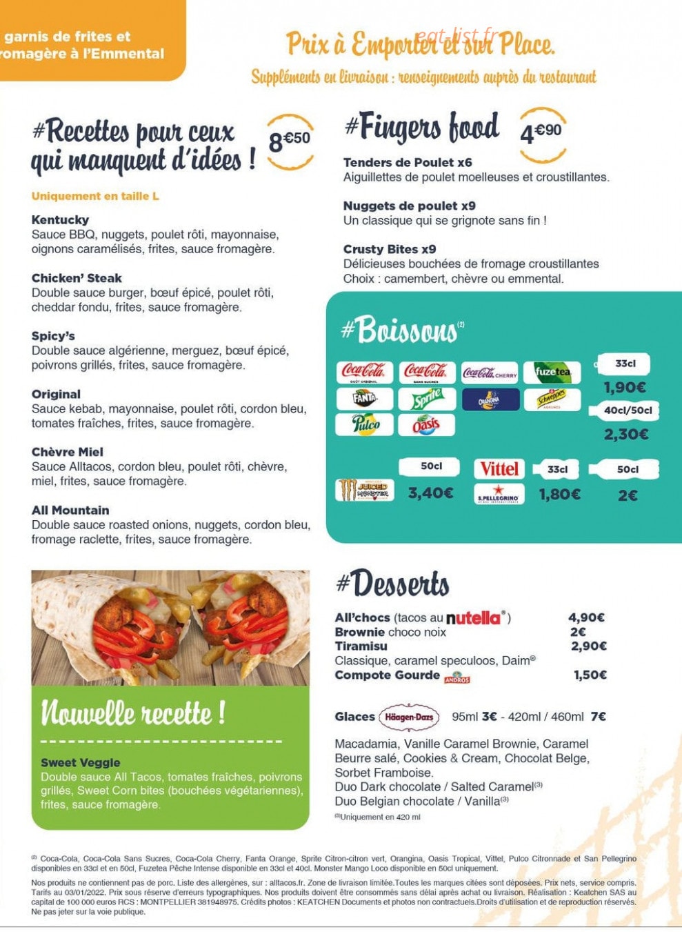 All Tacos — carte page 2