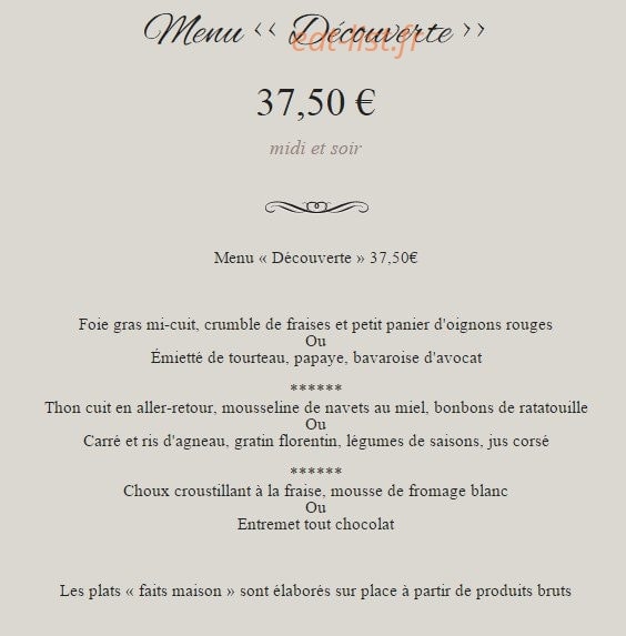 Autan des saveurs — carte page 2