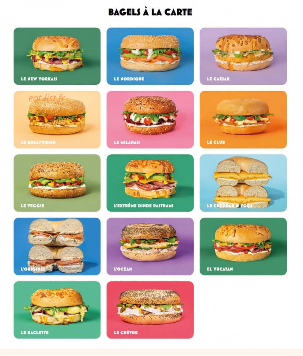 Bagel Corner — carte page 1