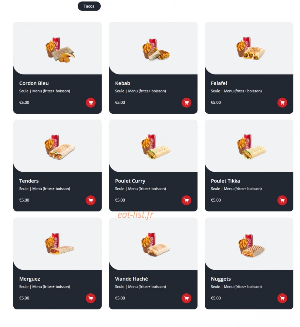 Bombay Tacos — carte page 2