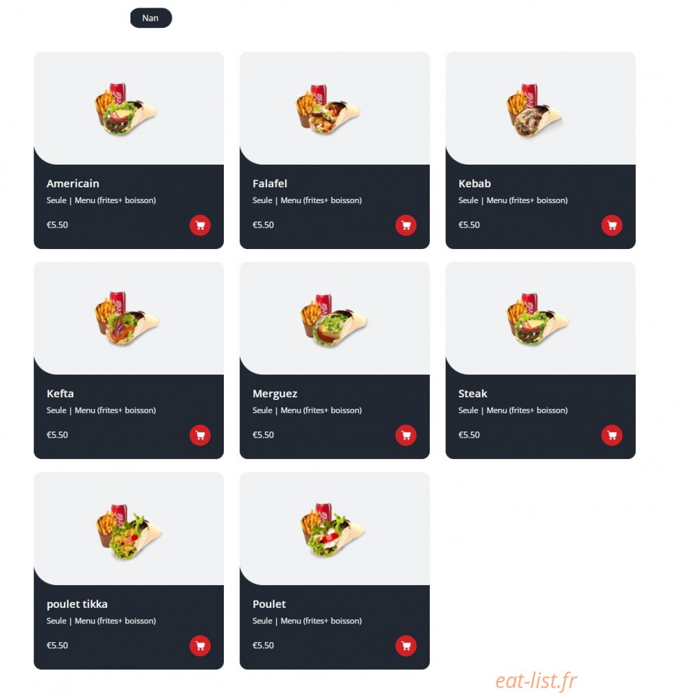 Bombay Tacos — carte page 1