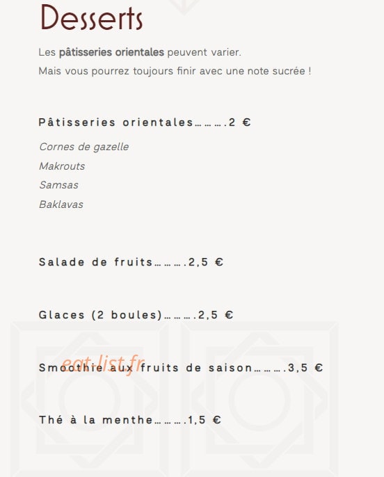 Chez Mina Rusicade — carte page 4