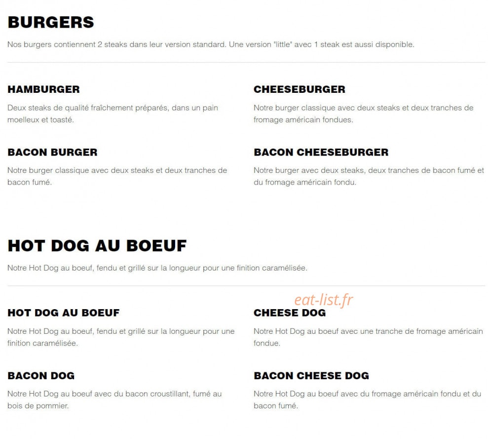Five Guys — carte page 1