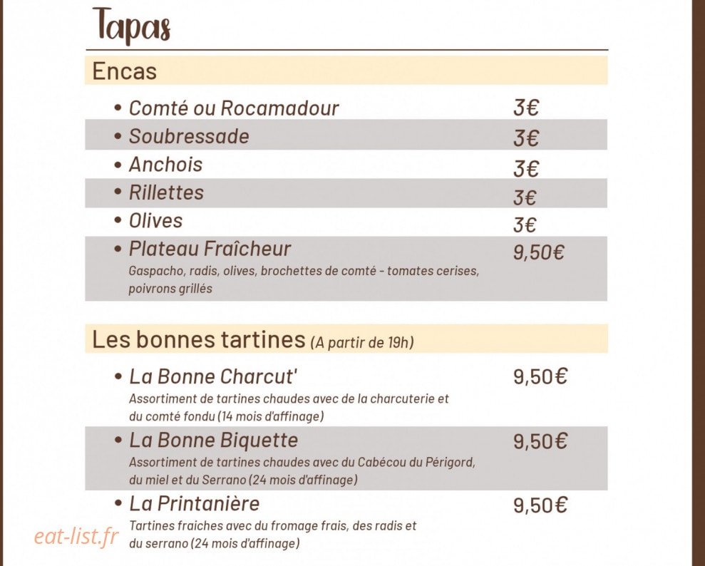 Le Bon Mélange — carte page 2