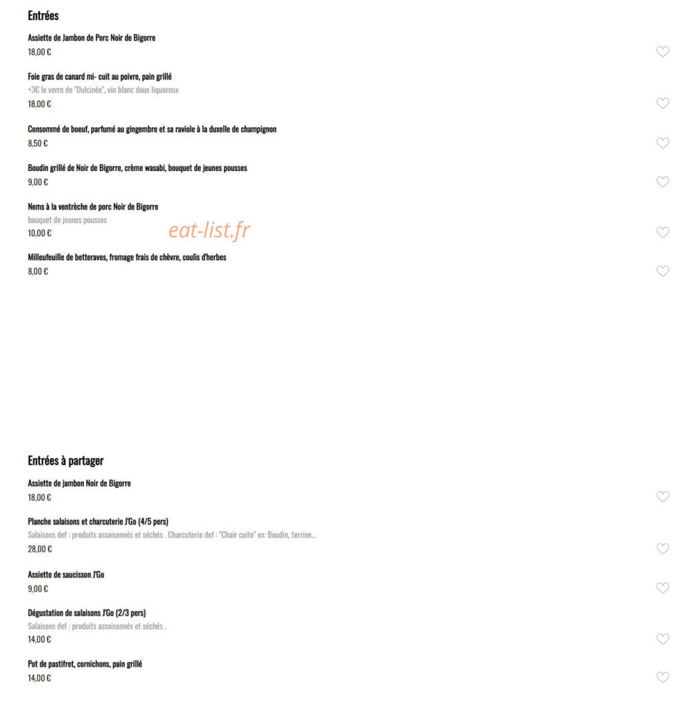 Le J'Go — carte page 2