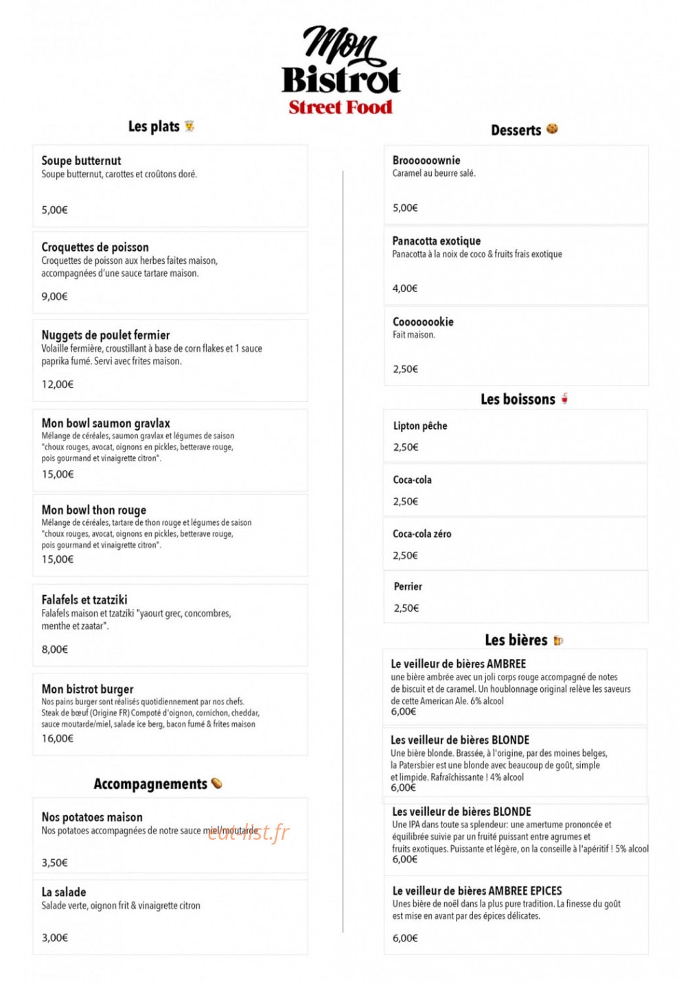 Mon Bistrot Chic — carte page 3