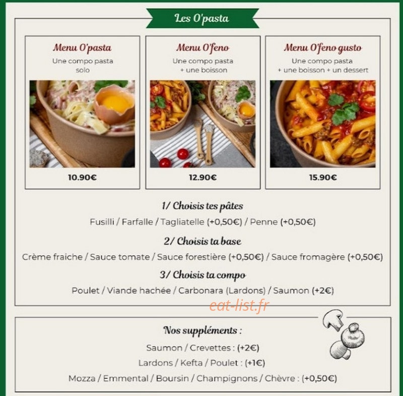 O'Feno  Gusto — carte page 1