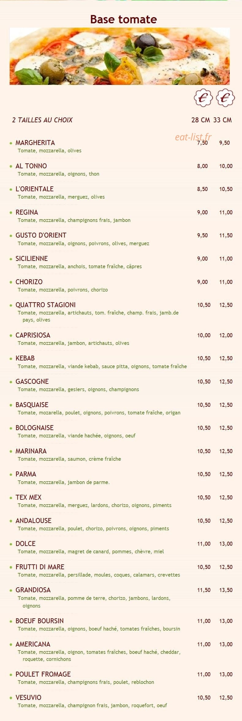 Pizz'la Tosca — carte page 1