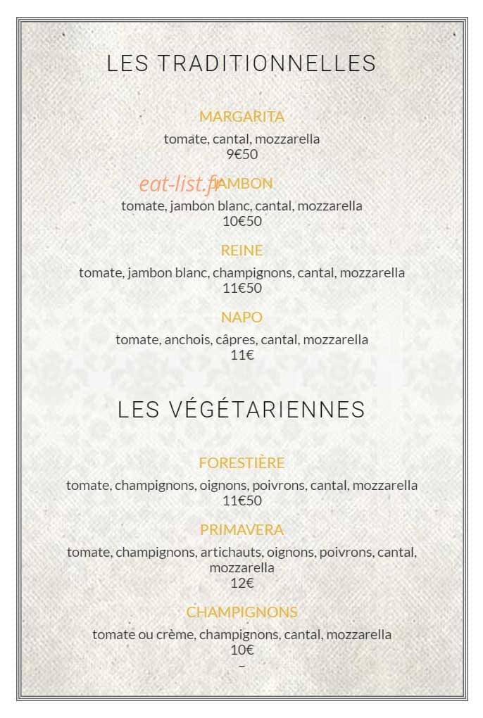 Pizza pierre — carte page 2