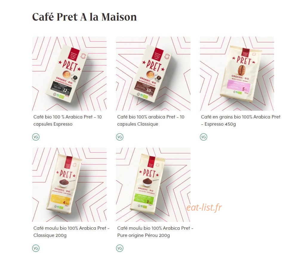 Pret A Manger — carte page 2
