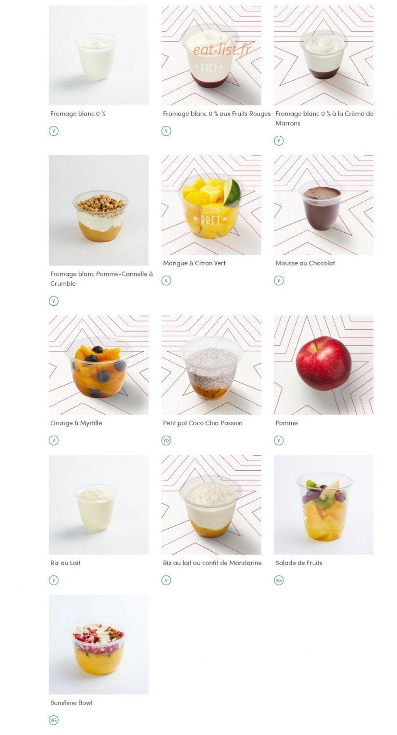 Pret A Manger — carte page 12