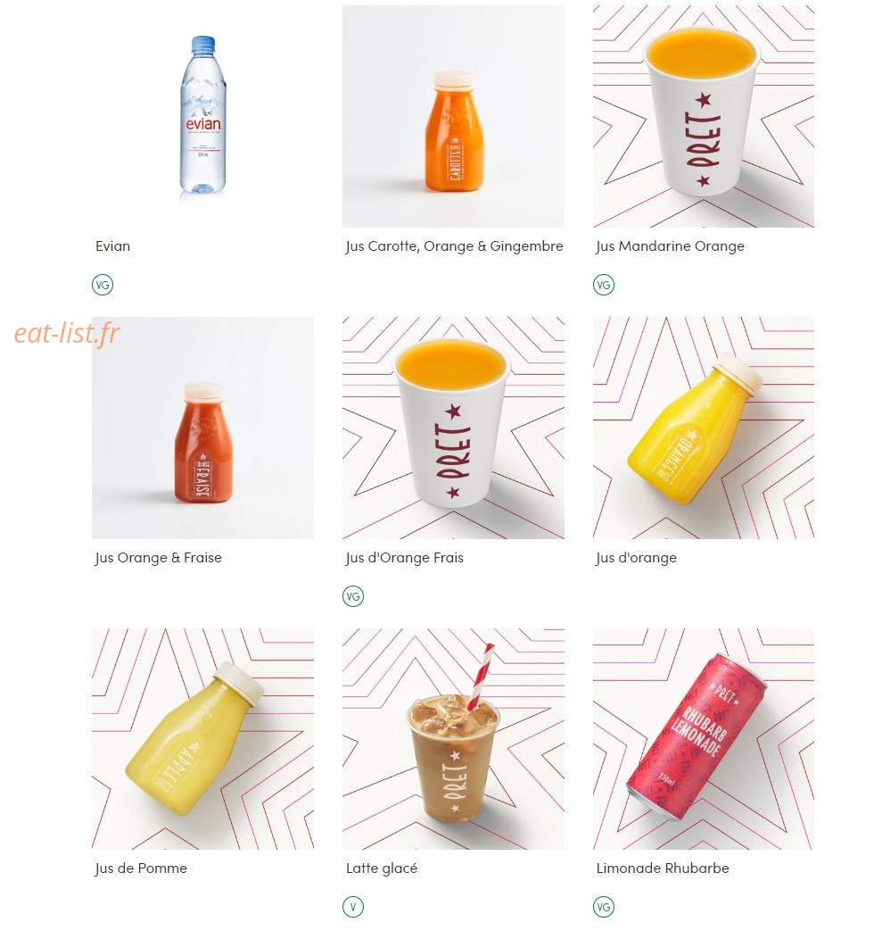 Pret A Manger — carte page 20