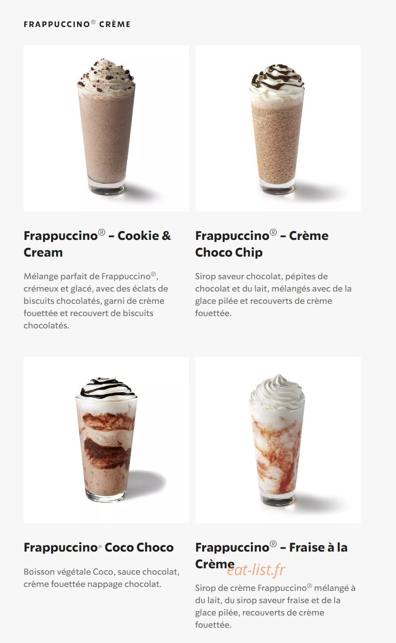 Starbucks Coffee — carte page 24