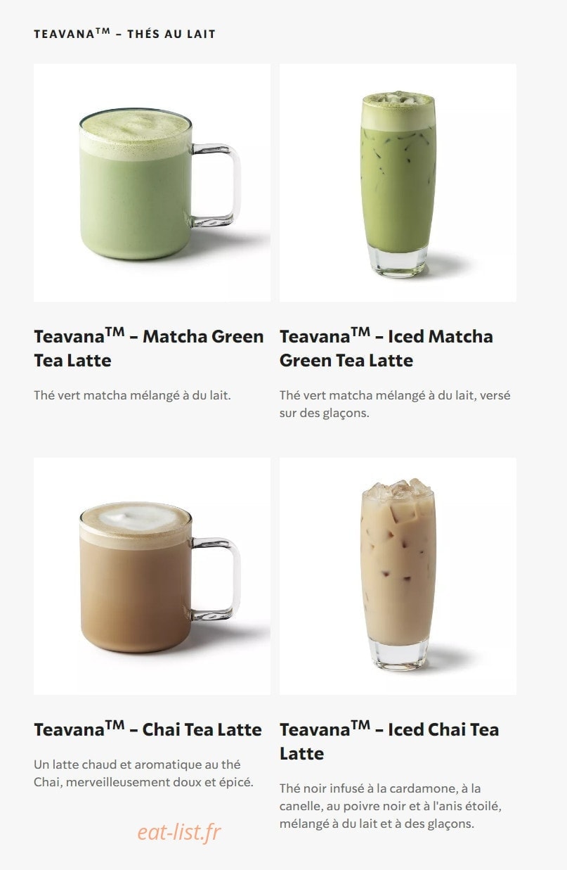 Starbucks Coffee — carte page 27