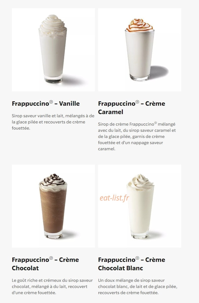 Starbucks Coffee — carte page 25
