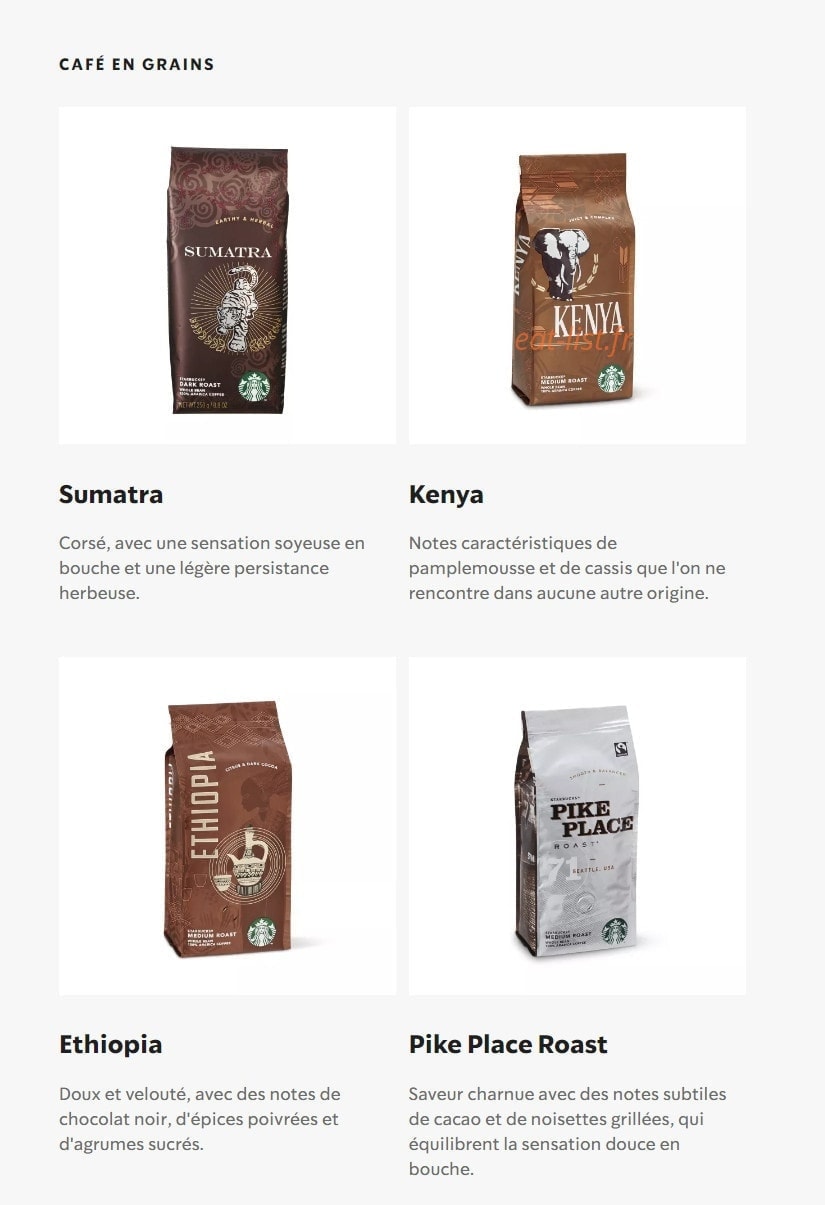 Starbucks Coffee — carte page 13
