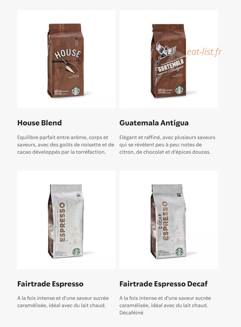 Starbucks Coffee — carte page 14