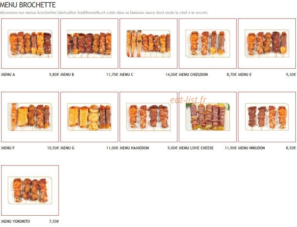 Sushi relais — carte page 1