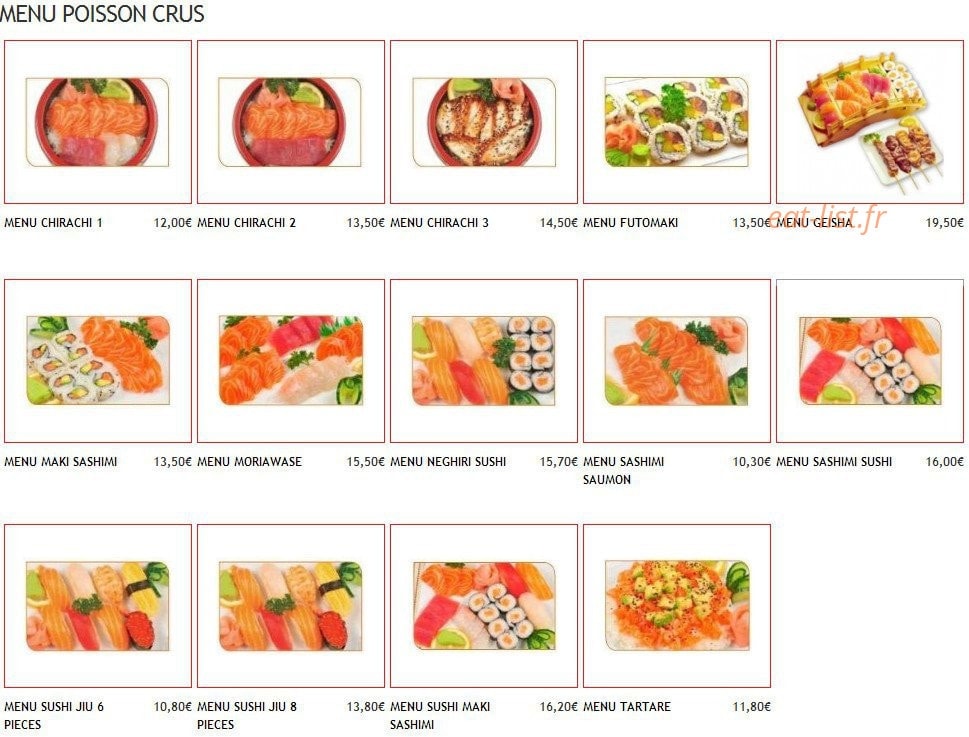 Sushi relais — carte page 2