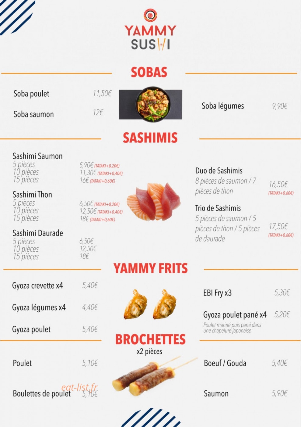 Yammy Sushi — carte page 7
