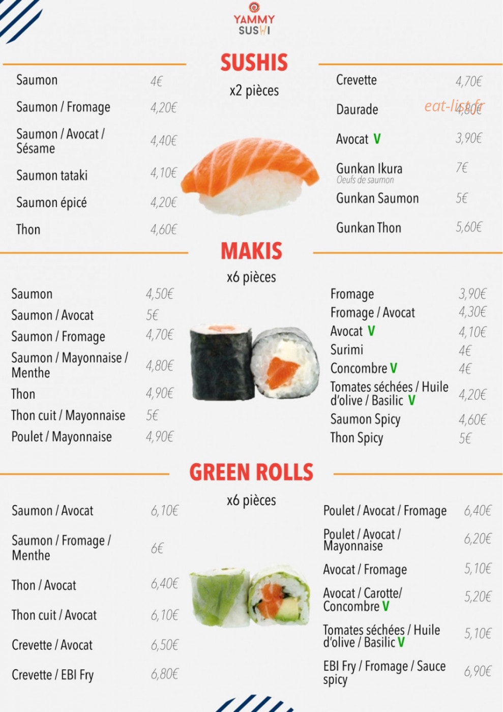 Yammy Sushi — carte page 5