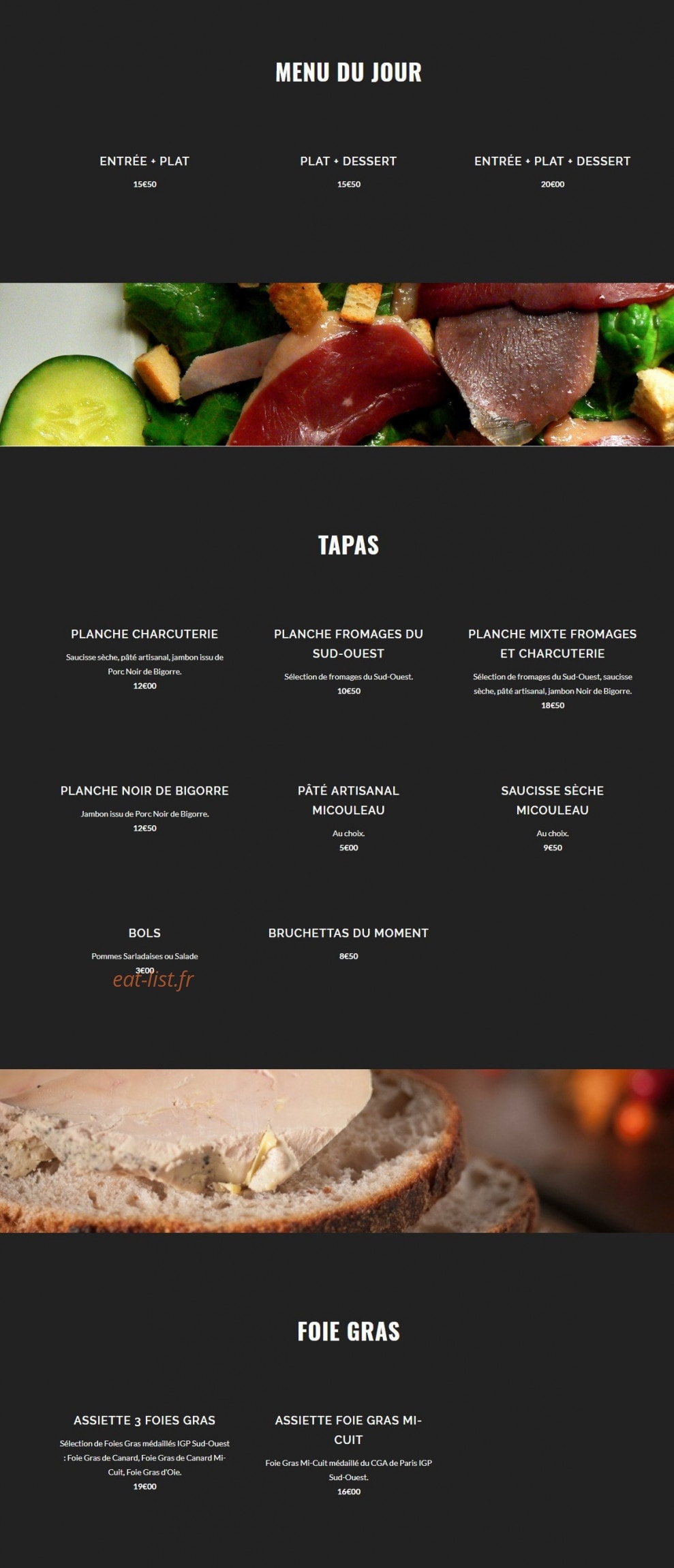 Chez Fanfan — carte page 1