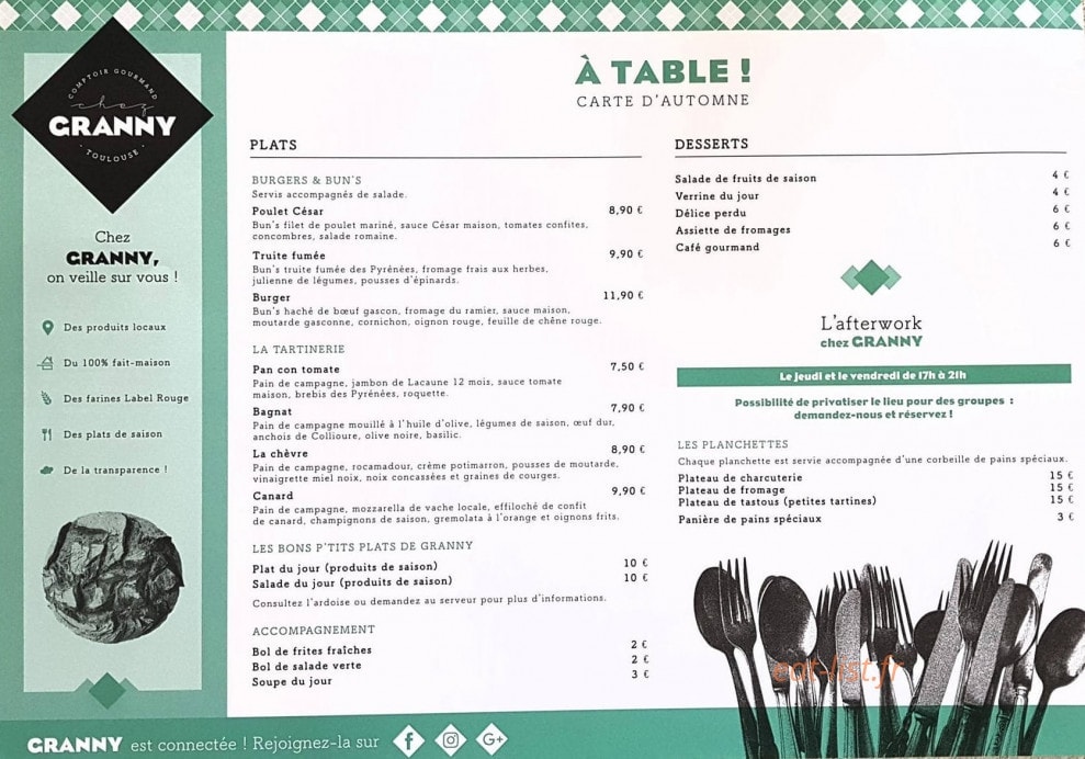 Chez Granny — carte page 1