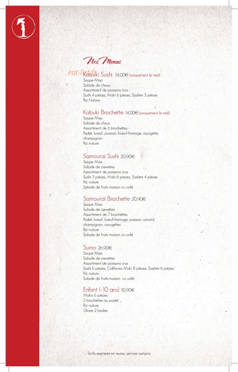 Kabuki Sushi — carte page 8