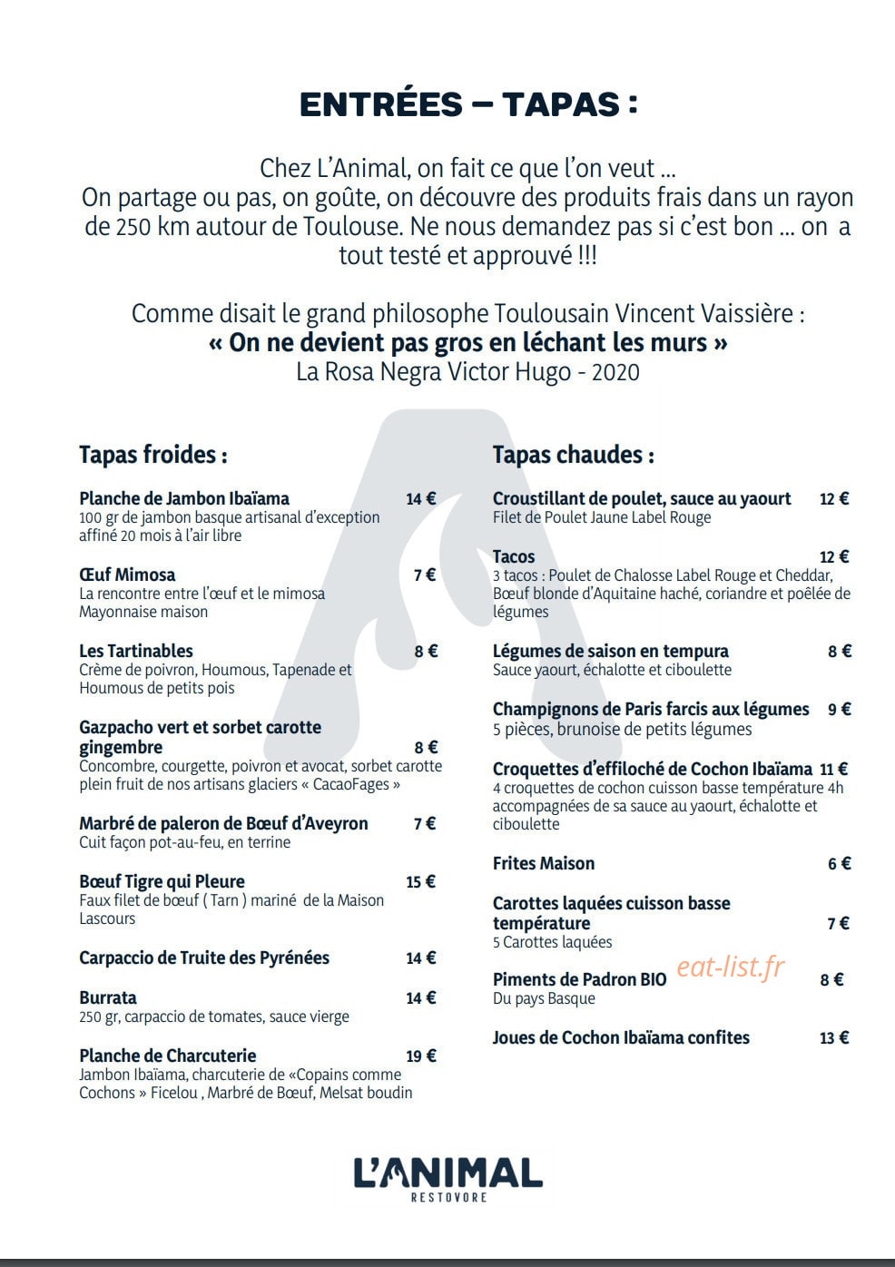 L'Animal — carte page 1