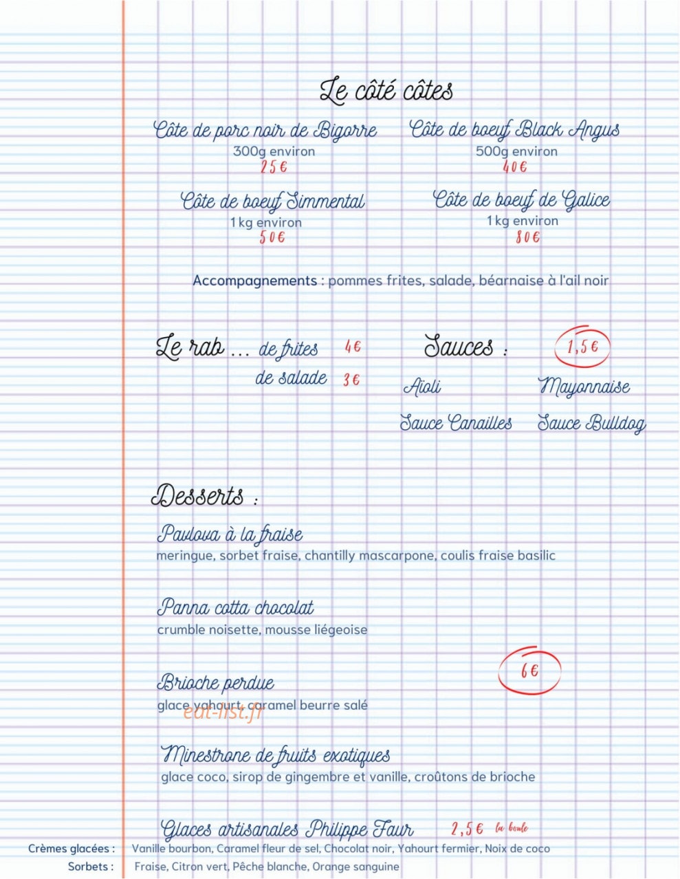 La Cantine des Canailles — carte page 2