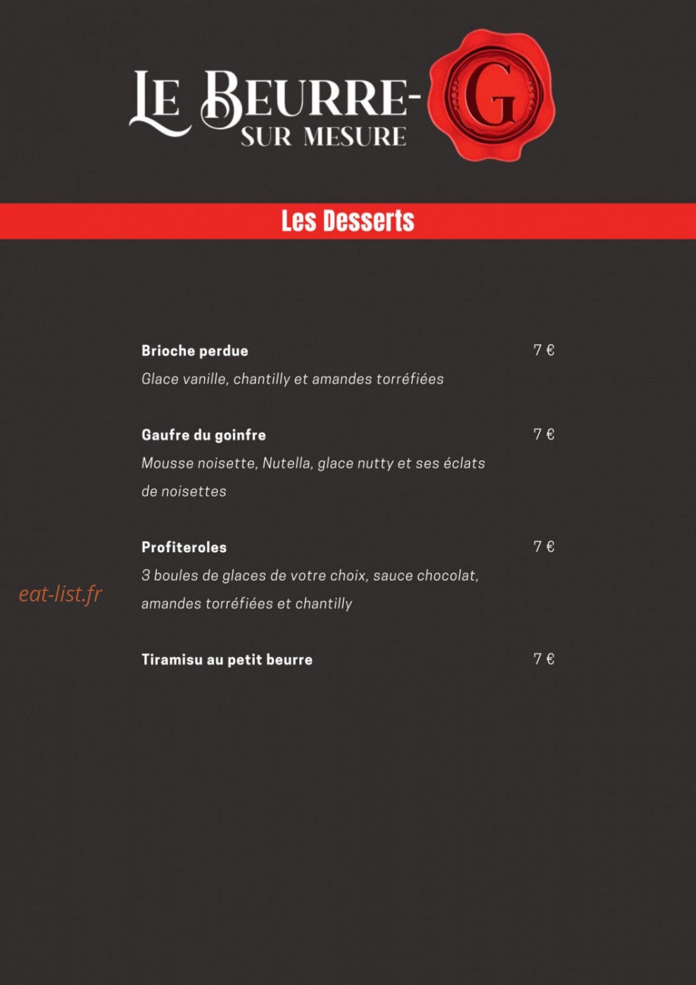Le Beurre.G — carte page 4