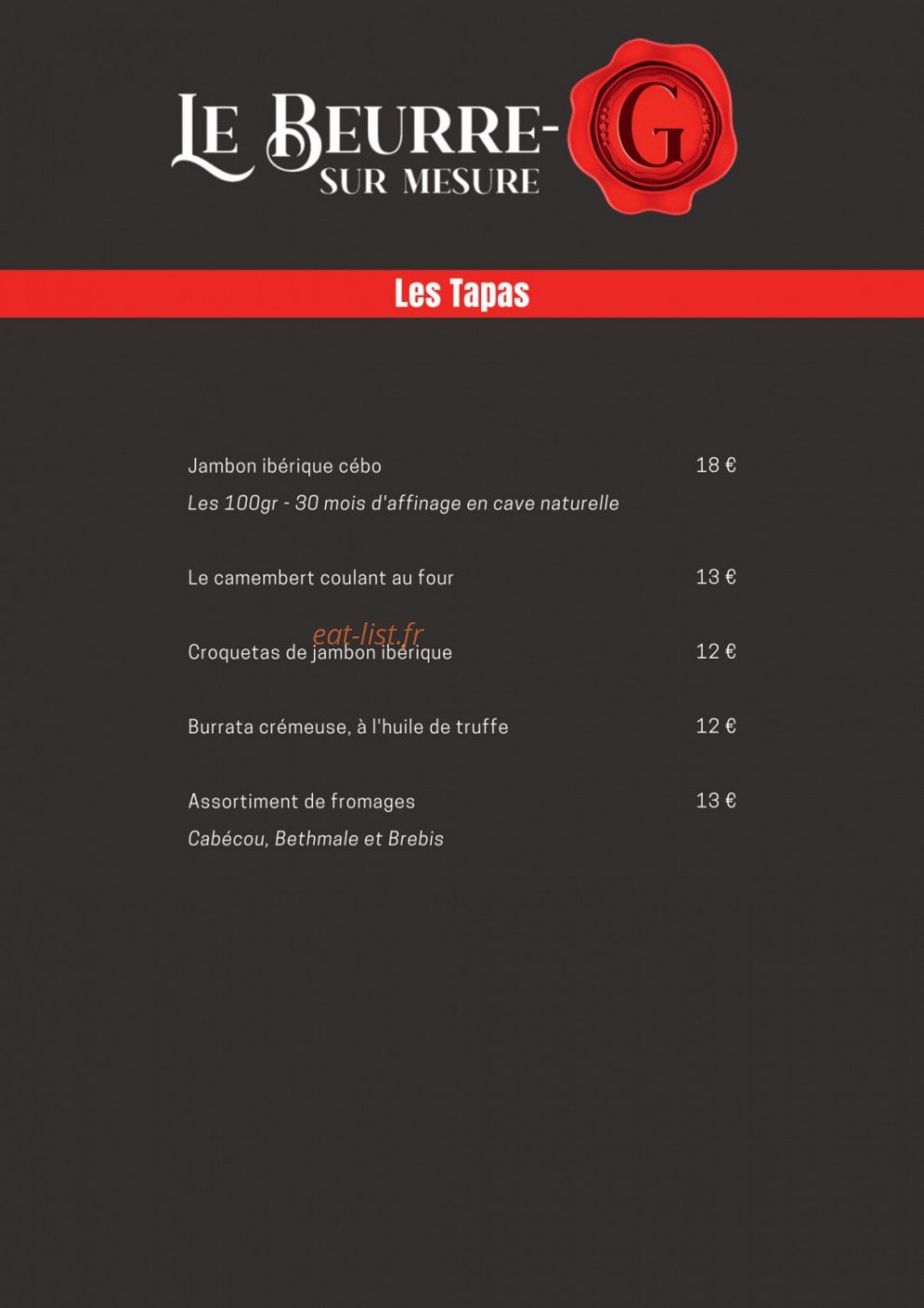 Le Beurre.G — carte page 3