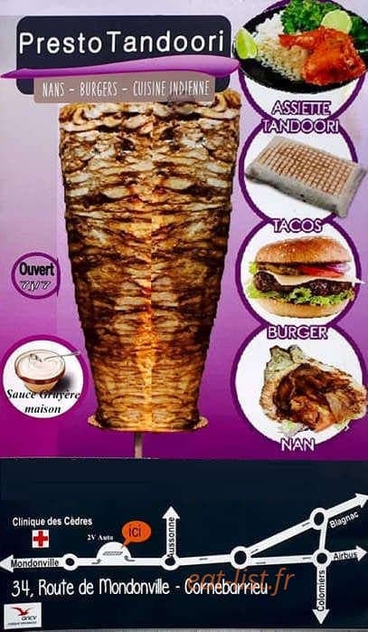Presto Tandoori — carte page 1