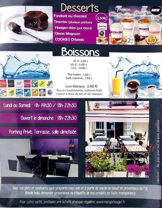 Presto Tandoori — carte page 4
