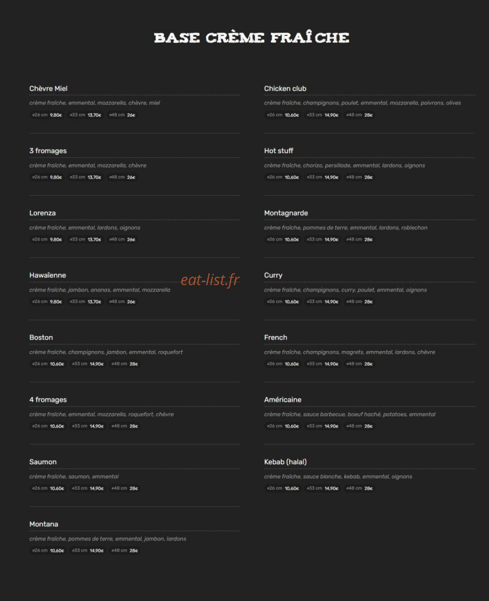 Pizza Way — carte page 2