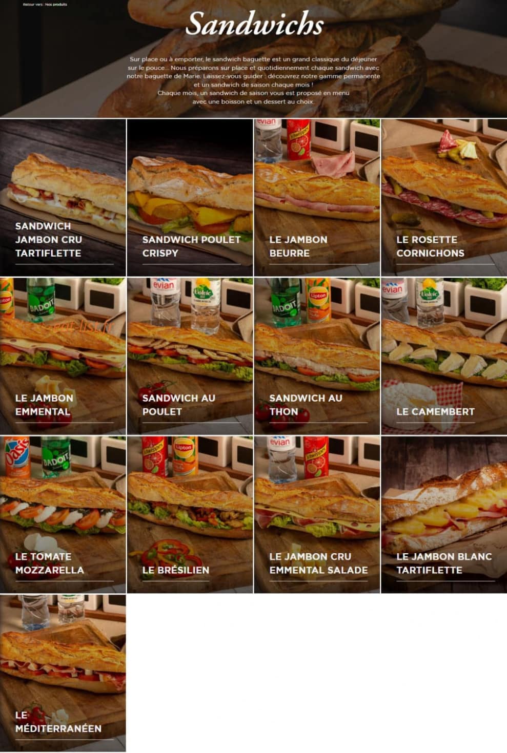 Boulangerie Marie Blachère — carte page 10