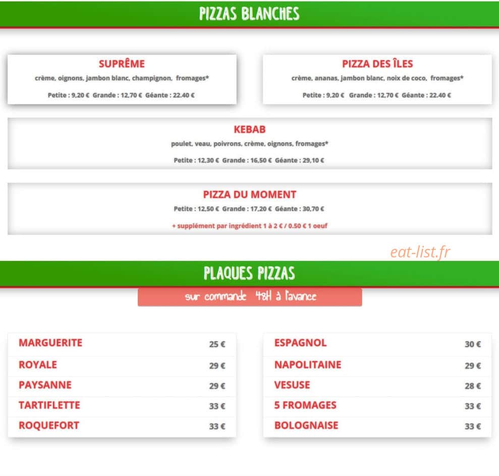 Pizza Val — carte page 3