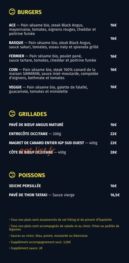 Bistrot L'Ace — carte page 2