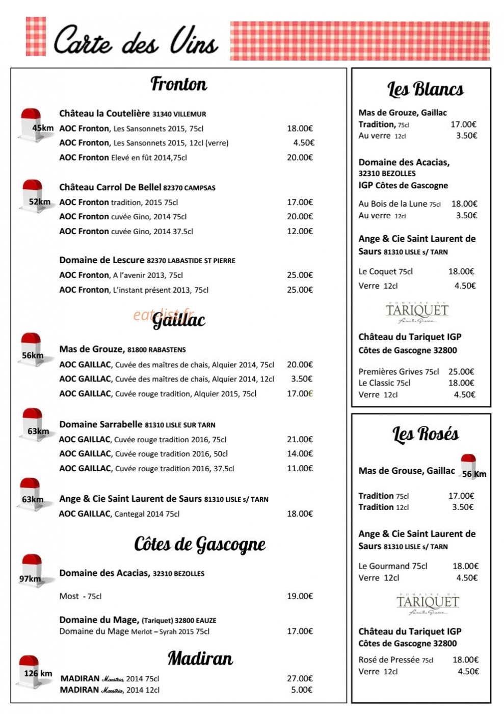 Bistrot L'Esplanade — carte page 3