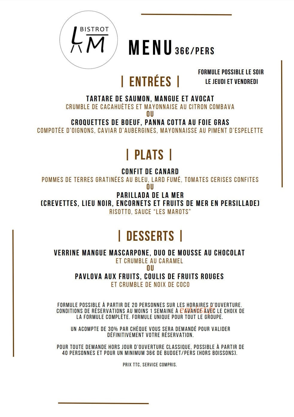 Bistrot Les Marots — carte page 6