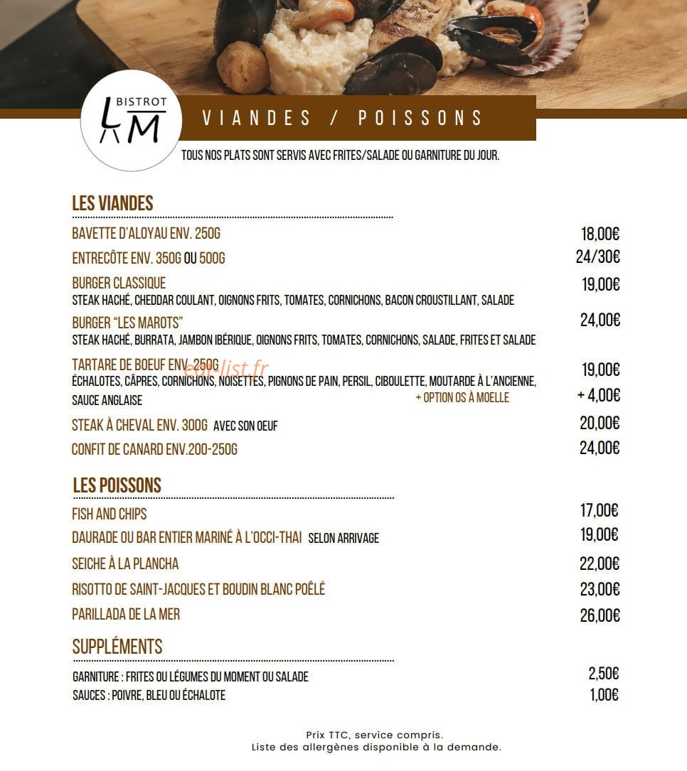 Bistrot Les Marots — carte page 2