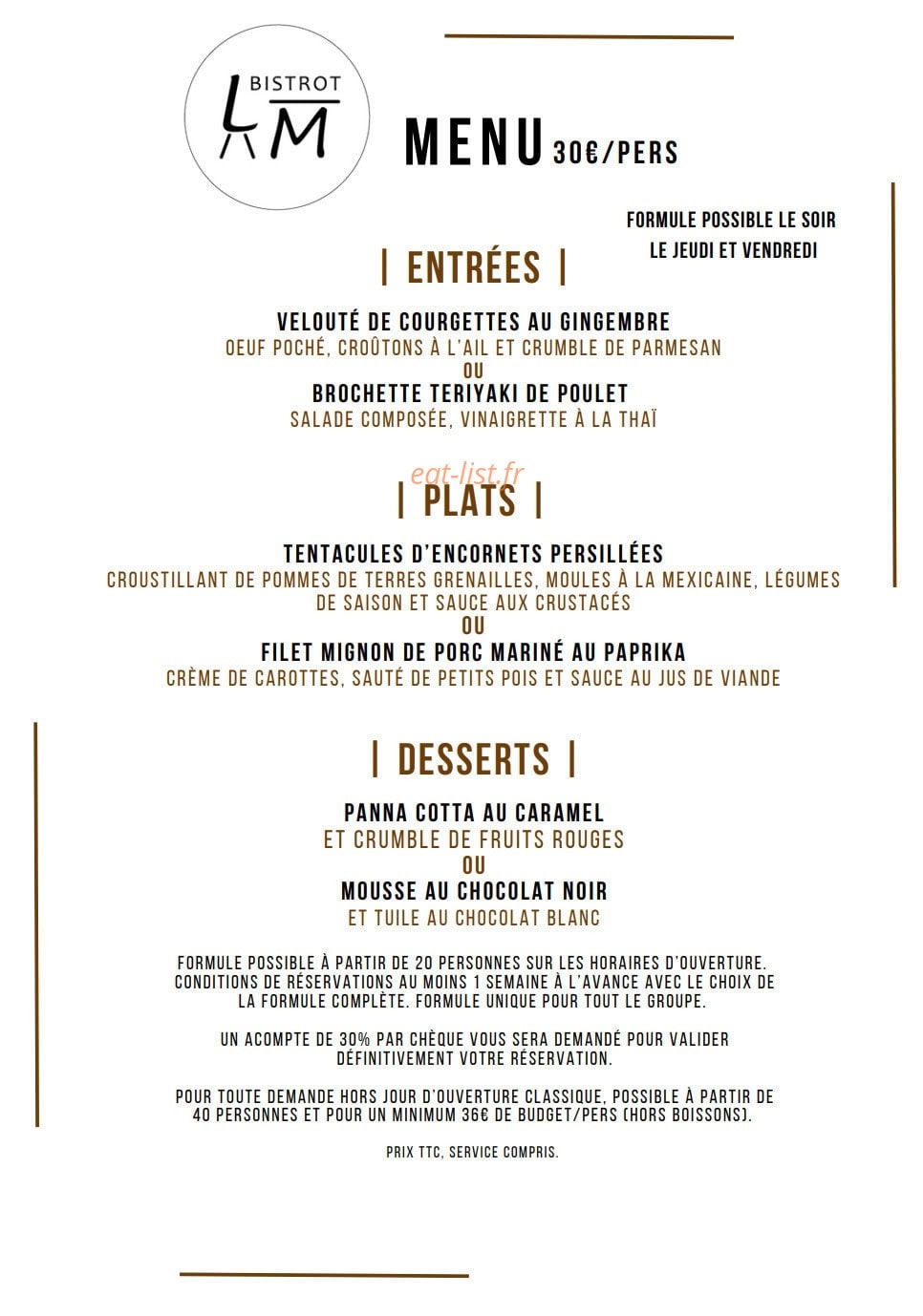 Bistrot Les Marots — carte page 7