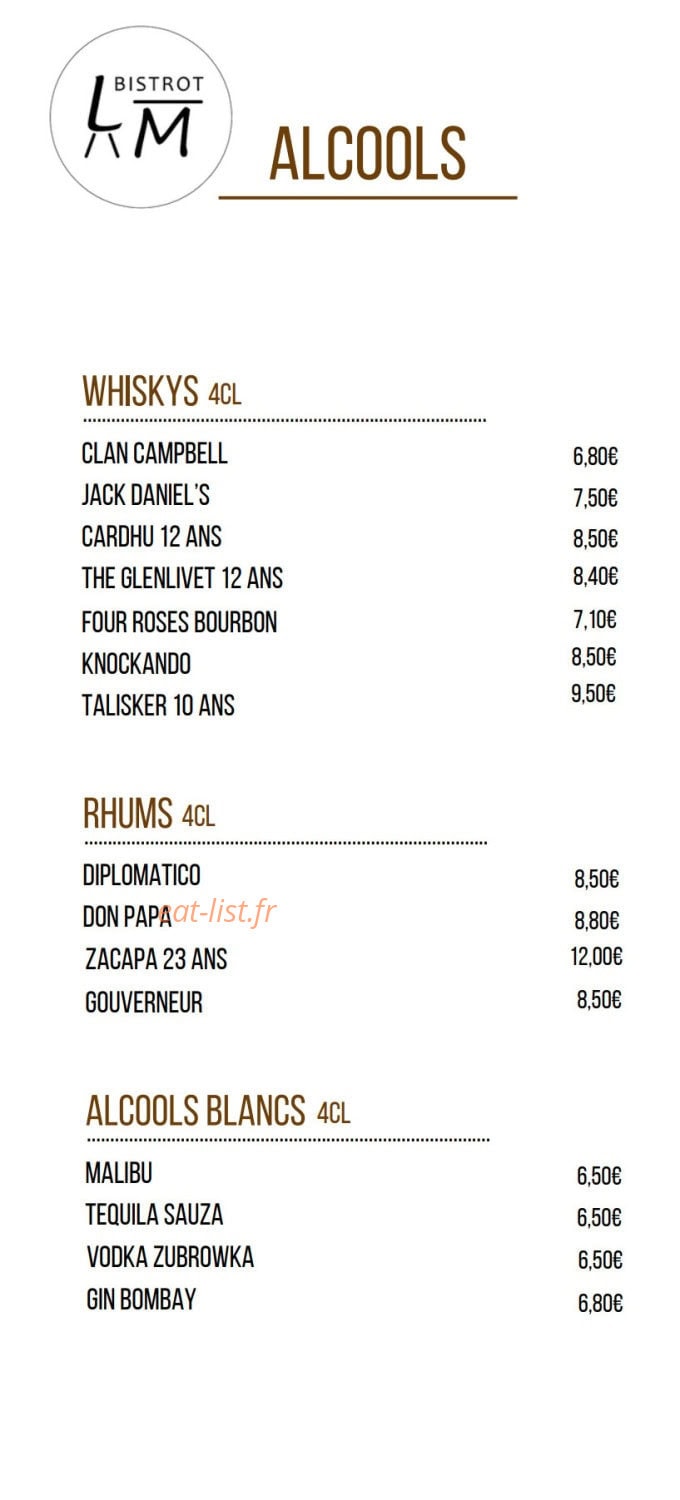 Bistrot Les Marots — carte page 17