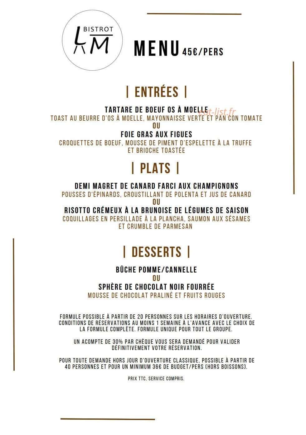 Bistrot Les Marots — carte page 8
