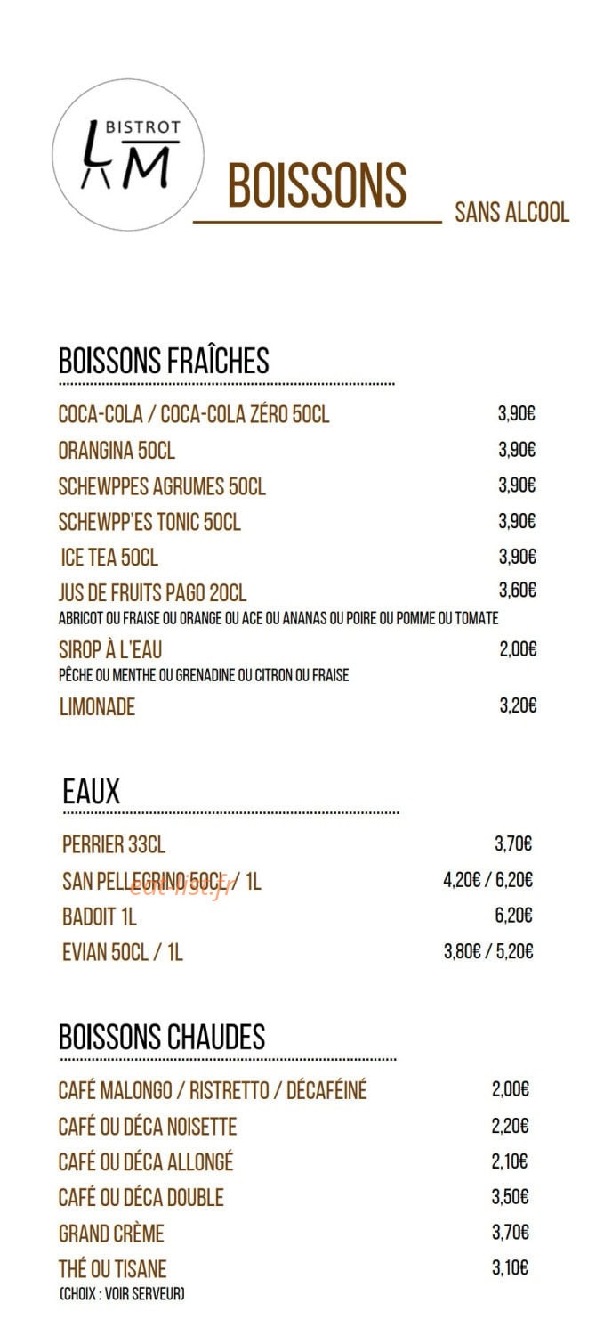 Bistrot Les Marots — carte page 12