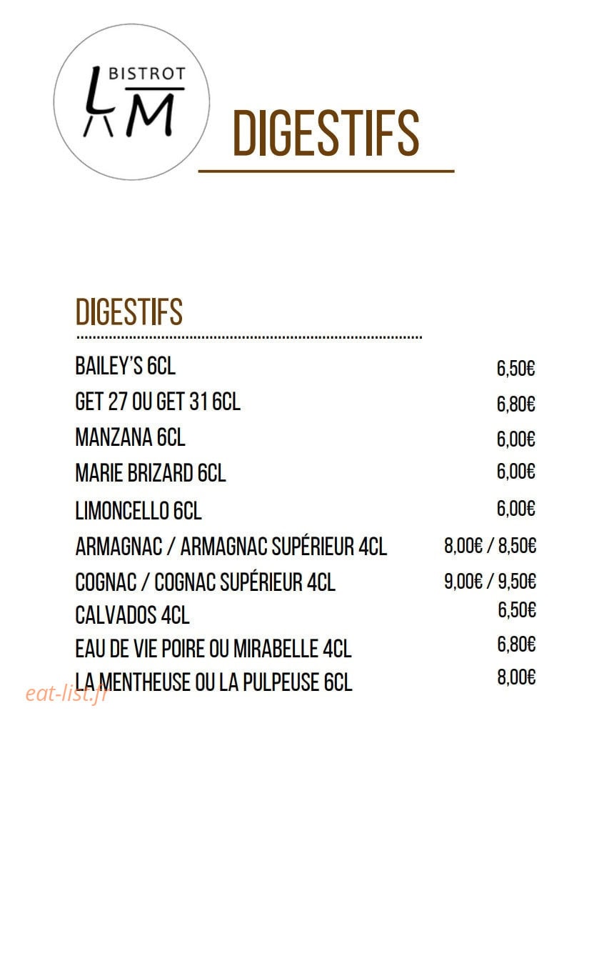 Bistrot Les Marots — carte page 16